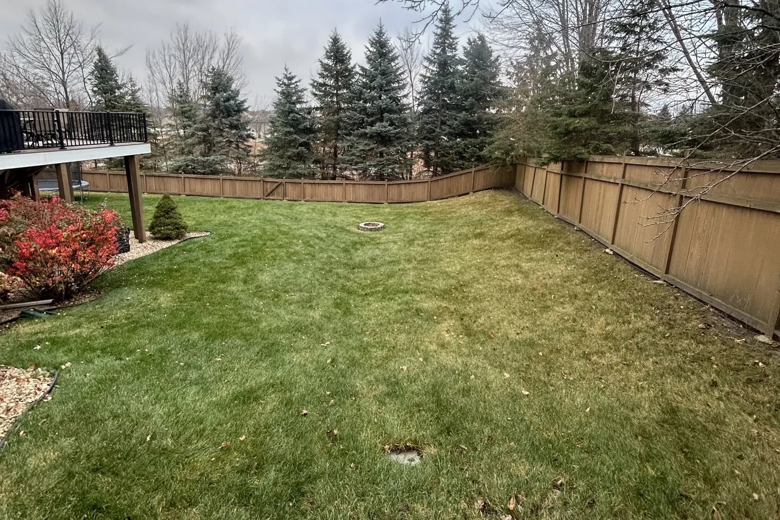 Fall cleanup fence line after
